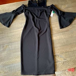 Black off the shoulder 3/4 sleeve dress